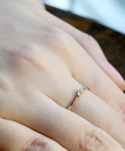 Dainty Simple Cute Heart Crystal Ring