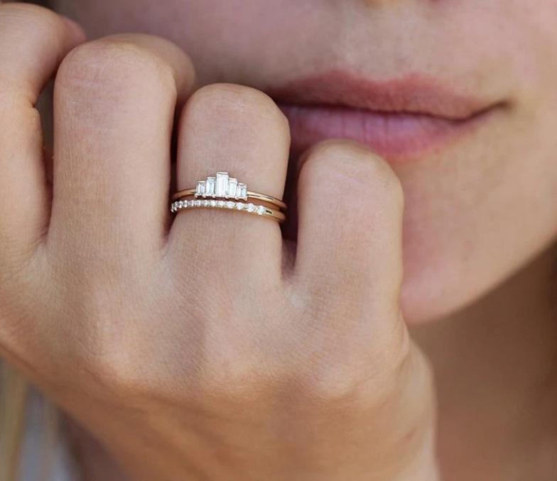 Dainty Rectangle Crystal Ring