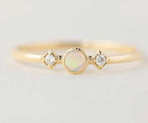 Loveliness Round Fire Opal Rings