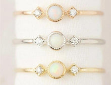 Load image into Gallery viewer, Loveliness Round Fire Opal Rings