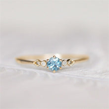 Load image into Gallery viewer, Delicate Blue CZ Crystal Engagement Ring