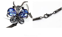 Load image into Gallery viewer, Blue Crystal Butterfly Necklace