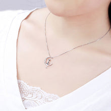 Load image into Gallery viewer, Cat Moon Silver Necklace