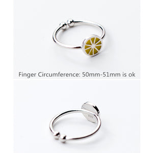 Cute Silver Lemon  Open Ring