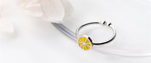 Cute Silver Lemon  Open Ring