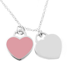 Load image into Gallery viewer, Stainless Steel Heart Necklace Pendant Green&amp;Pink