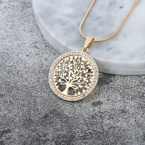 Hot  Crystal Round Small Pendant Necklace Gold Silver Colors