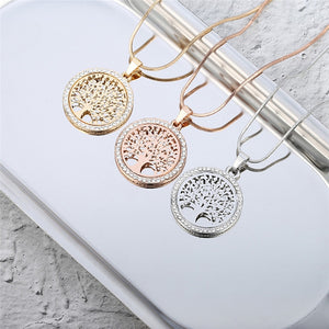 Hot  Crystal Round Small Pendant Necklace Gold Silver Colors