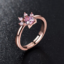 Load image into Gallery viewer, Crystal Paw Rose Gold Ring