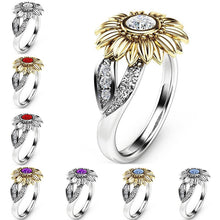 Load image into Gallery viewer, Crystal Sunflower Ring