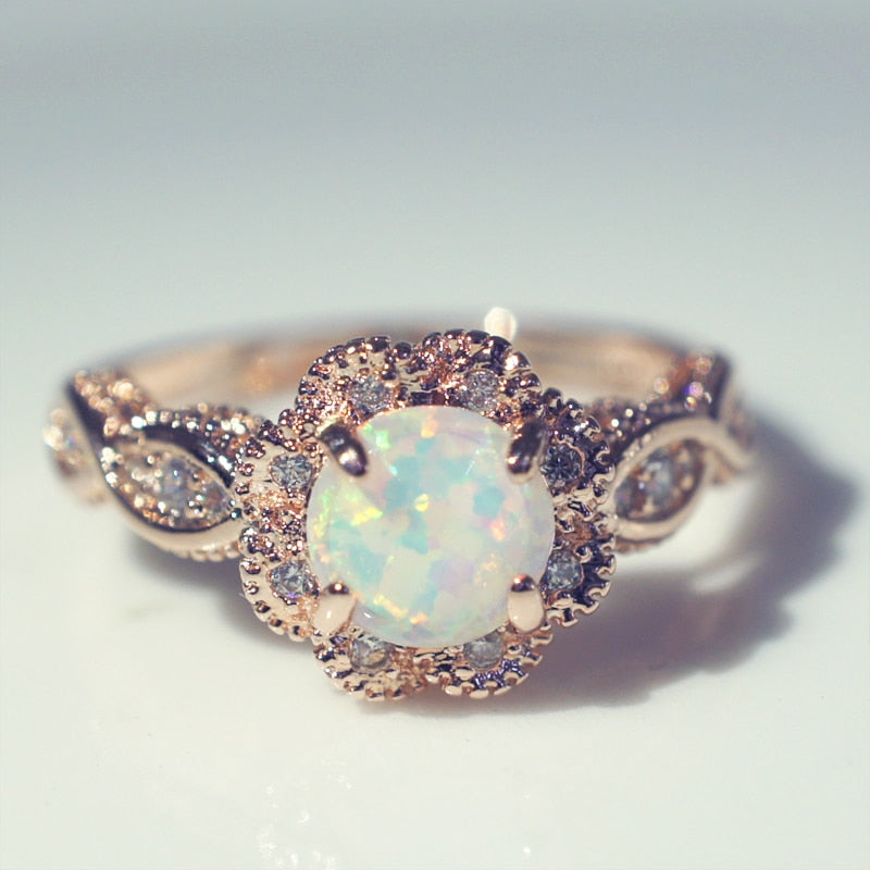 Rose Gold Opal Ring