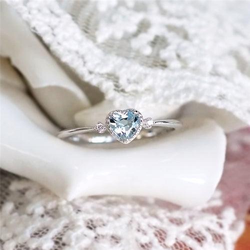 Blue Crystal Engagement Ring