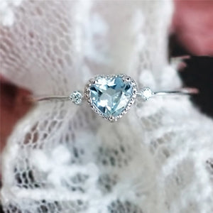 Blue Crystal Engagement Ring