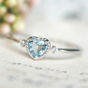 Blue Crystal Engagement Ring