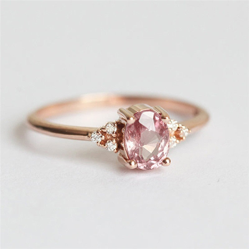 Pink CZ Engagement Ring