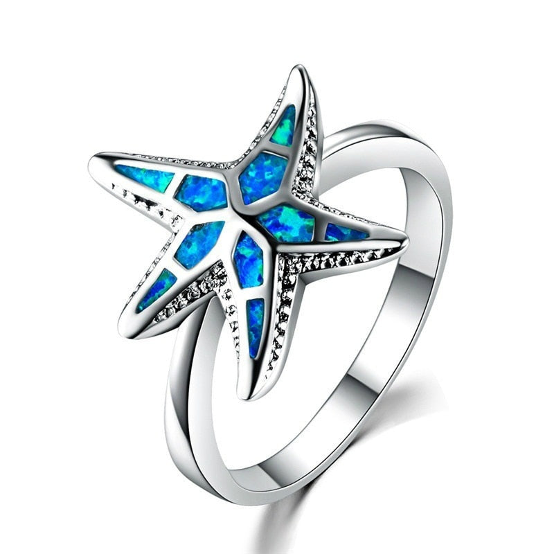 Starfish Fire Opal Ring