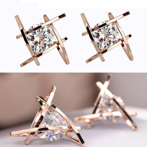 Diamond Illusion Crystal Stud Earrings
