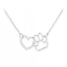 Load image into Gallery viewer, Hollow Pet Paw Footprint Necklace