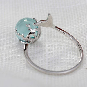 Ocean Blue Mermaid Sterling Silver Ring