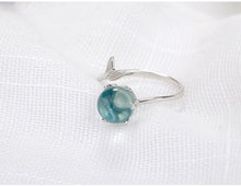 Load image into Gallery viewer, Ocean Blue Mermaid Sterling Silver Ring
