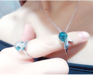 Ocean Blue Mermaid Sterling Silver Ring