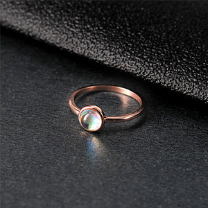 Charm Round Opal Rose Gold Ring