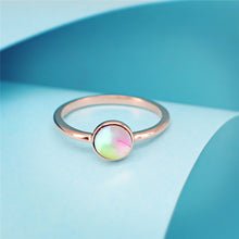 Load image into Gallery viewer, Charm Round Opal Rose Gold Ring