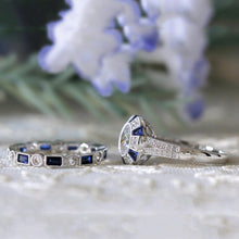 Load image into Gallery viewer, Fashion 2pc Luxury Blue Wedding Ring