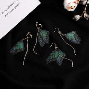 Faux Butterfly Wings Drop Earrings
