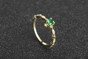 Green Stone Crystal Ring