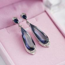 Load image into Gallery viewer, New Fashion Purple Crystal Earrings Rhinestone