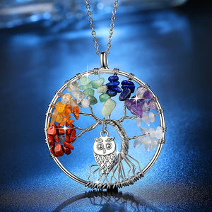 Natural Stones and Minerals Life Tree Necklace