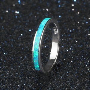 Fashion White/Blue Opal Rings