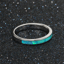 Load image into Gallery viewer, Fashion White/Blue Opal Rings