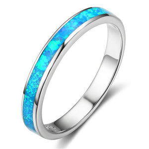 Fashion White/Blue Opal Rings