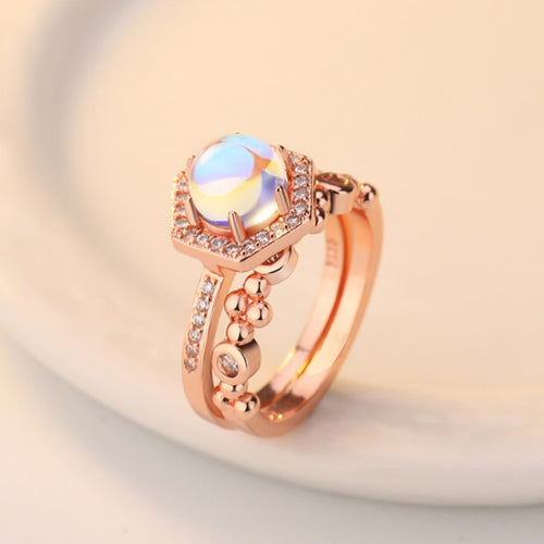 Austrian Crystal & Moonstone Ring