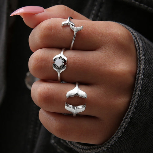 Boho Fishtail Shape Ring Set