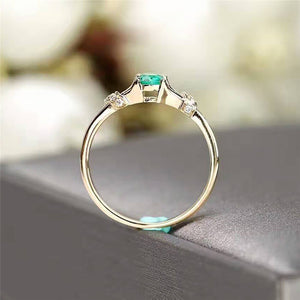 Small Green Zircon Stone Ring