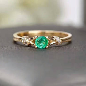 Small Green Zircon Stone Ring