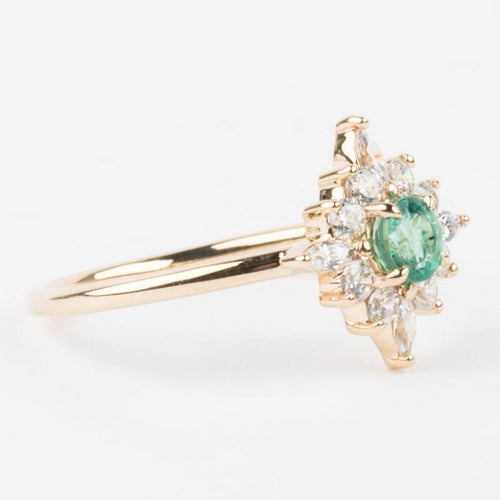 Green Crystal Engagement Ring