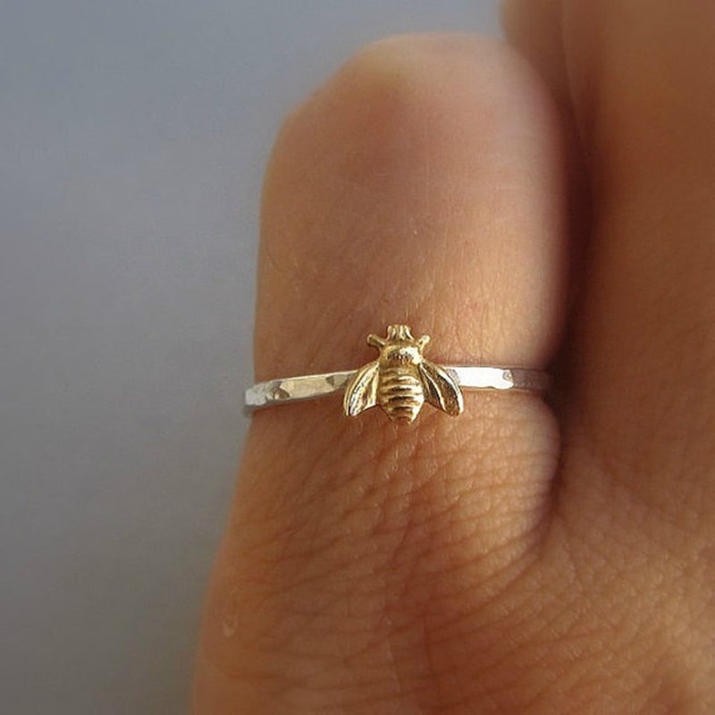 Simple Tiny Sterling Silver Bee Ring