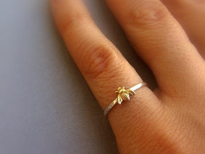 Simple Tiny Sterling Silver Bee Ring