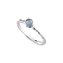 Load image into Gallery viewer, Dainty Natural Moonstone  Silver Ring