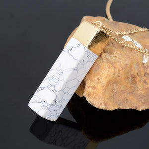 Marbled Stone Geometric Necklace
