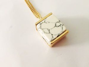 Marbled Stone Geometric Necklace