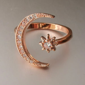 Lovely Moon and Star Ring