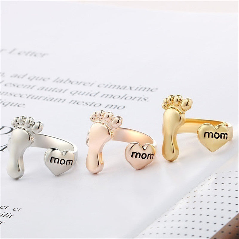 Daughter Mom Dad Fathers Ring Dainty Gold Name Rings For DAD MOM