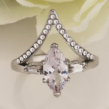 Load image into Gallery viewer, Crowned Oval Crystal Ring