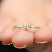Load image into Gallery viewer, Dainty White Crystal Zircon Ring
