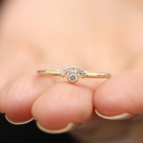 Dainty White Crystal Zircon Ring